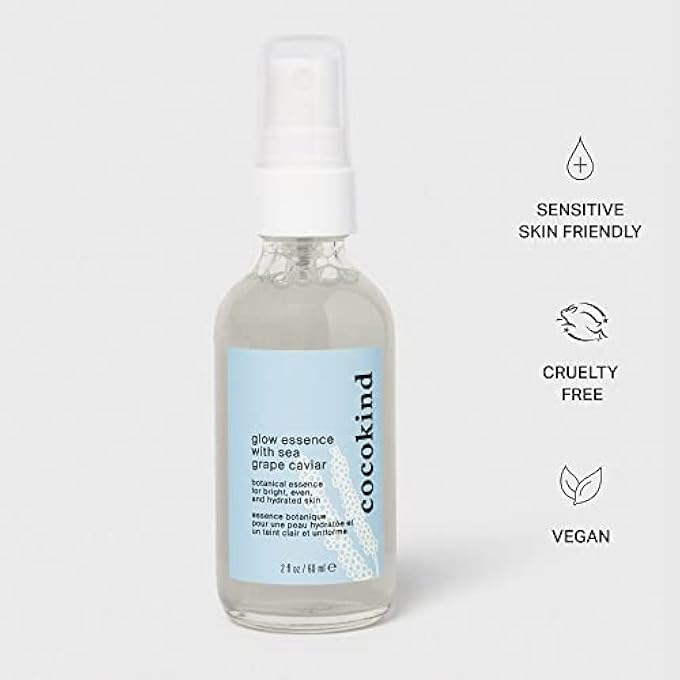Cocokind GLOW ESSENCE WITH SEA GRAPE CAVIAR, HYDRATING PRIMER AND FACIAL MIST, FACIAL MOISTURIZER WITH SEA BUCKTHORN, LINOLEIC ACID, AND VITAMIN E - Image 4